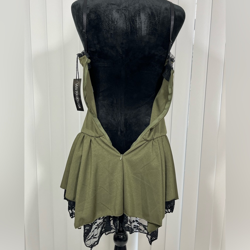 💔SOLD💔CURRENT MOOD Lost Tales Corset Mini Dress Handkerchief Hem Lace Trim - Picture 9 of 14